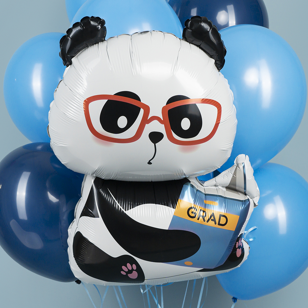 Шар (35''/89 см) Фигура, Панда с книжкой, 1 шт.