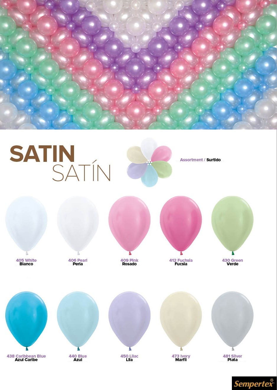 Шар (12''/30 см), Розовый (409), перламутр, 50 шт.