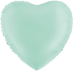 Шар (18''/46 см) Сердце, Нежная мята, Сатин, 1 шт.