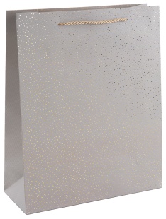 Пакет подарочный, 210гр, Сверкающие блестки, Дизайн №3, Серебро, Металлик, 23*18*8 см, 1 шт.
