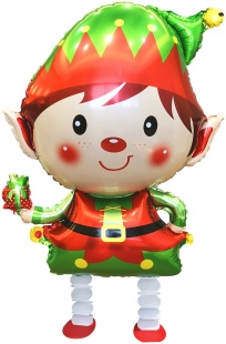 Шар 3D (27''/69 см) Ходячая Фигура, Новогодний эльф, 1 шт. в уп.