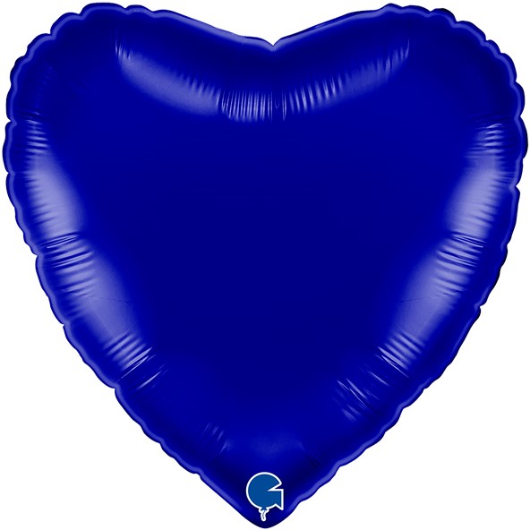 Шар (9''/23 см) Мини-сердце, Темно-синий, 1 шт.