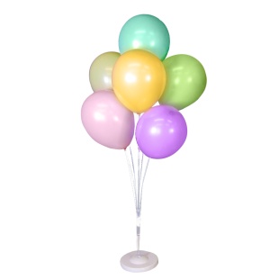Стойка для шаров Фонтан, 7 насадок, 1 м, Белый/Прозрачный, 1 шт.