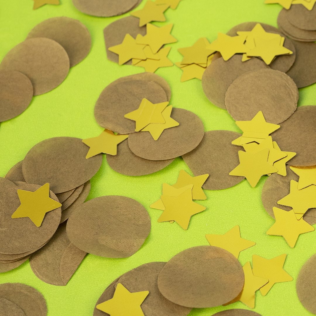 Конфетти тишью Круг, Кофе, 2,5 см, 50 г.