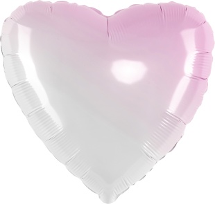 Шар (18''/46 см) Сердце, Розовый, Градиент, 1 шт.
