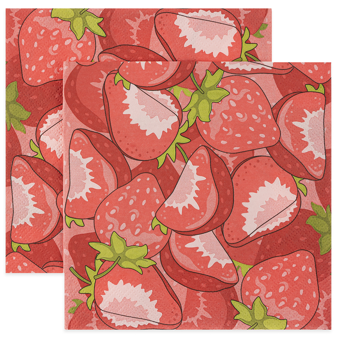 Сервировочные салфетки, Клубника, 33*33 см, 20 шт.