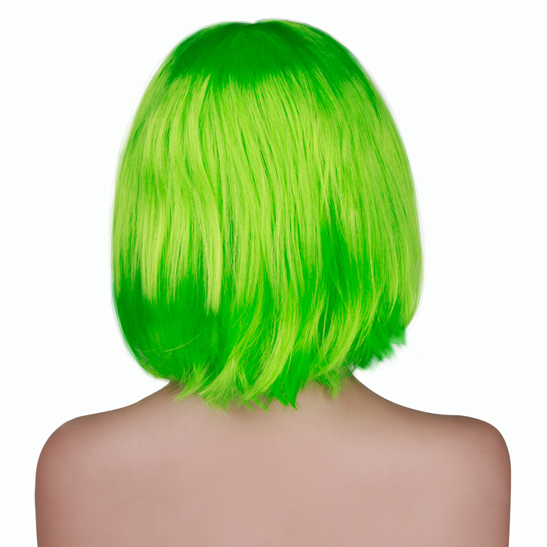 Парик карнавальный, 110 гр, Каре, Салатовый, 1 шт. в упак. 