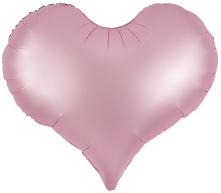 Шар (24''/61 см) Сердце, Люкс, Розовый, Сатин, 1 шт. в уп.
