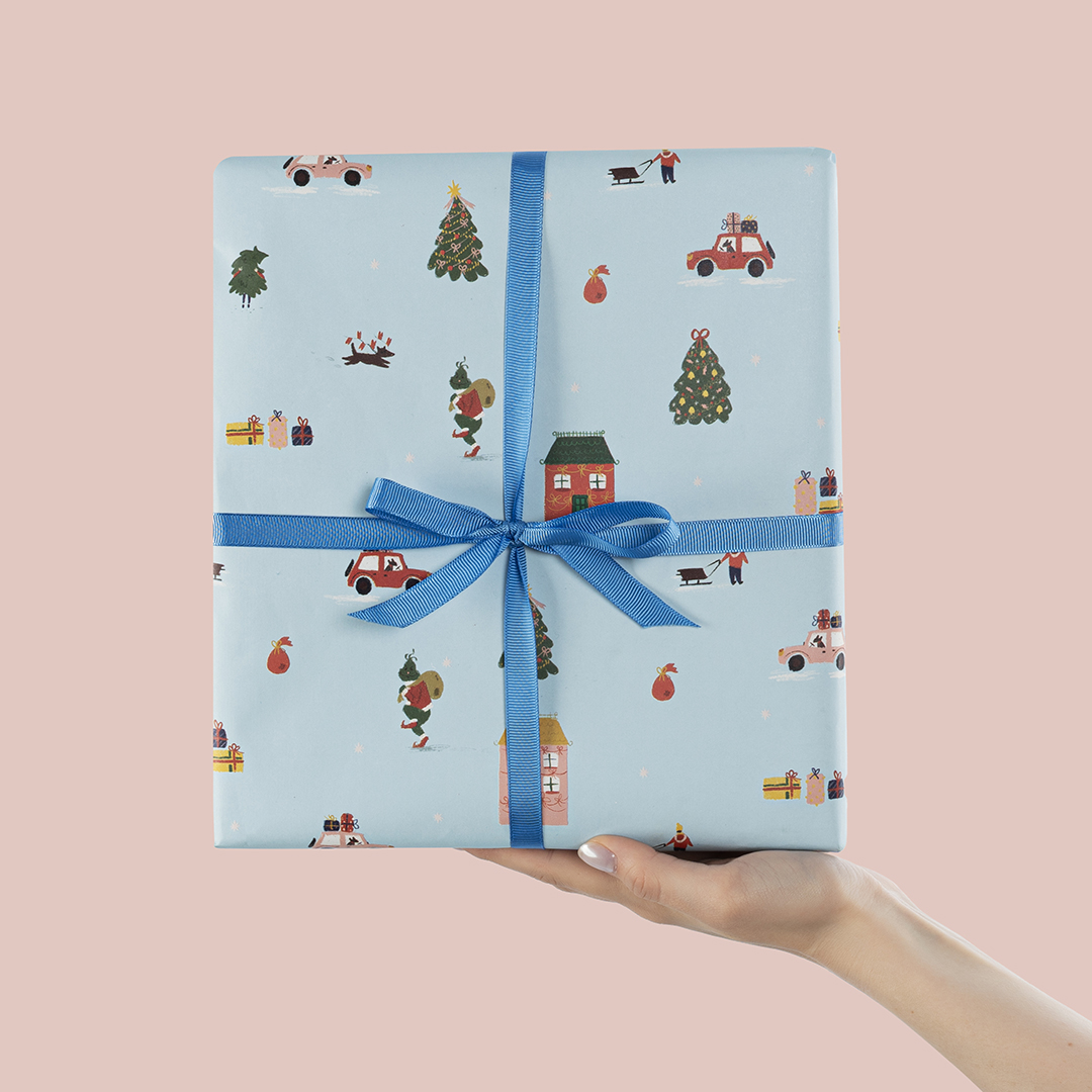 Упаковочная бумага 80гр (0,7*1 м) Новогоднее настроение, 10 шт.