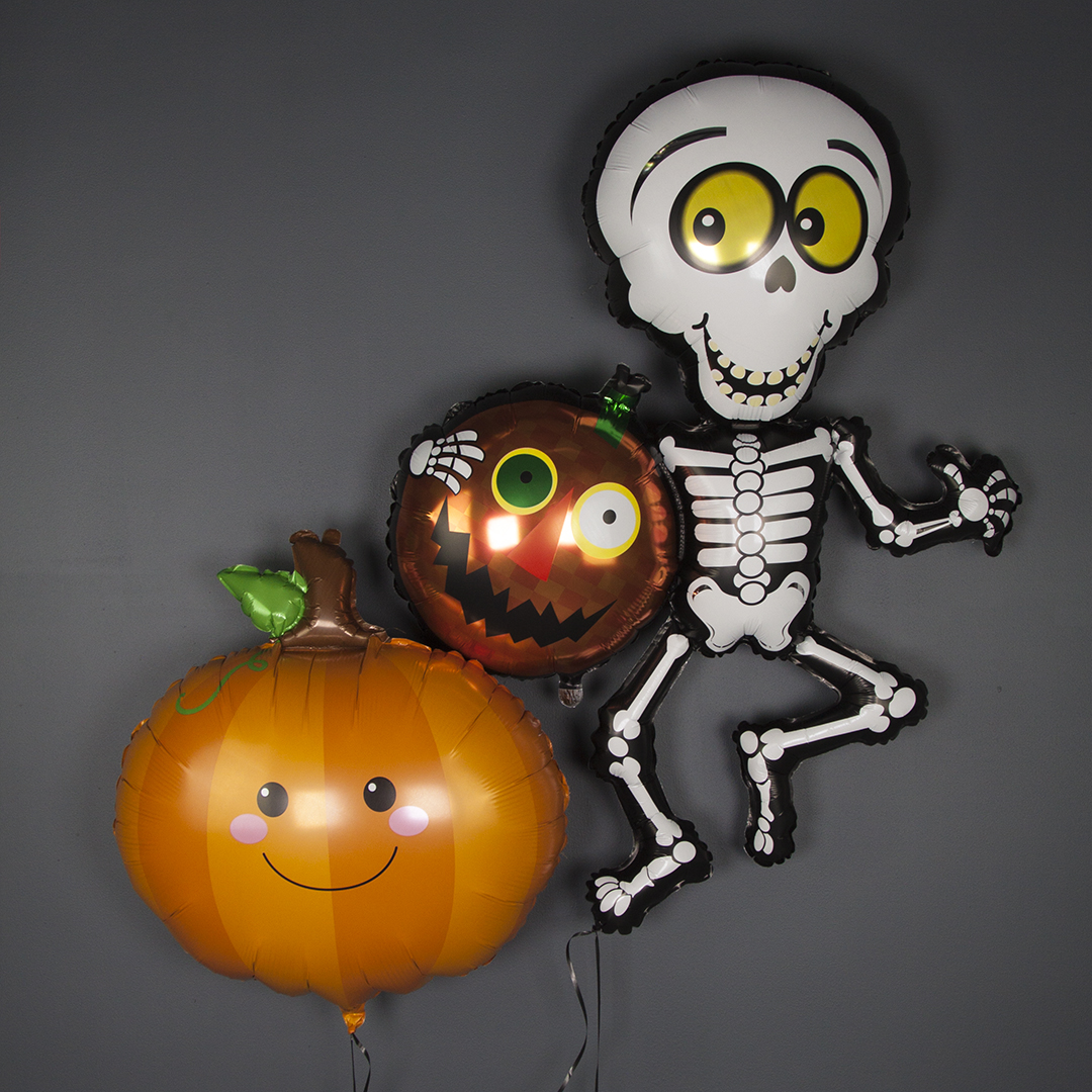 Шар (29''/74 см) Фигура, Веселая тыква, Оранжевый, 1 шт.