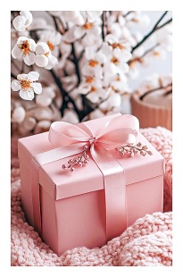 Открытка, Подарочная коробка и цветы, 12,1*18,3 см, 5 шт.