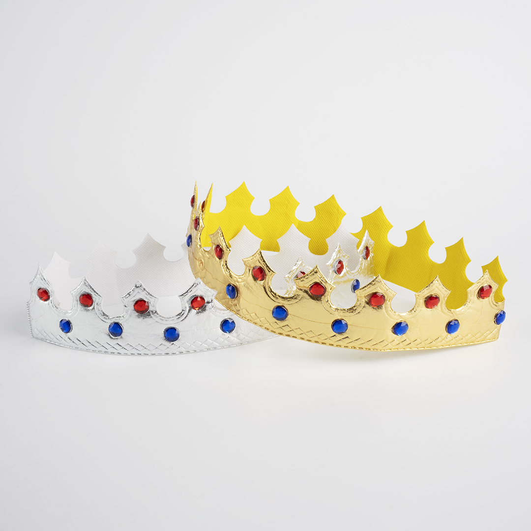 Корона тканевая, Принц, Серебро, 1 шт. 