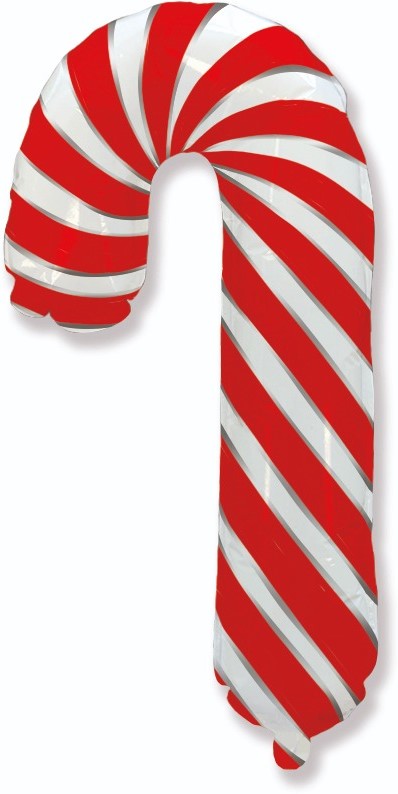 Шар (39''/99 см) Фигура, Леденец трость, Красный, 1 шт.