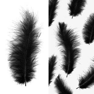 Перья, Премиум, Черный, 12-15 см, 30 шт.