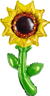 Шар с клапаном (14''/36 см) Мини-цветок, Подсолнух, 5 шт. в уп. (цв.этик.)