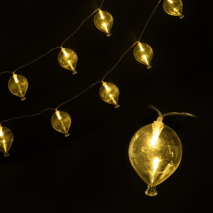 Светодиодная гирлянда Воздушные шарики, 10 LED, IP 20, 1,65 м. Желтый/Теплый белый, 1 шт.