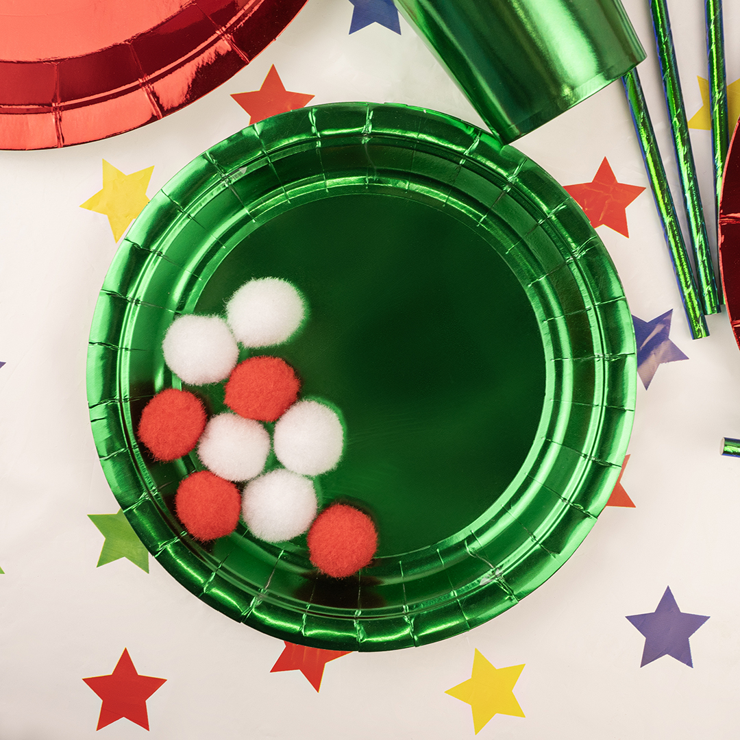 Тарелки (7''/18 см) Зеленый, Металлик, 6 шт.