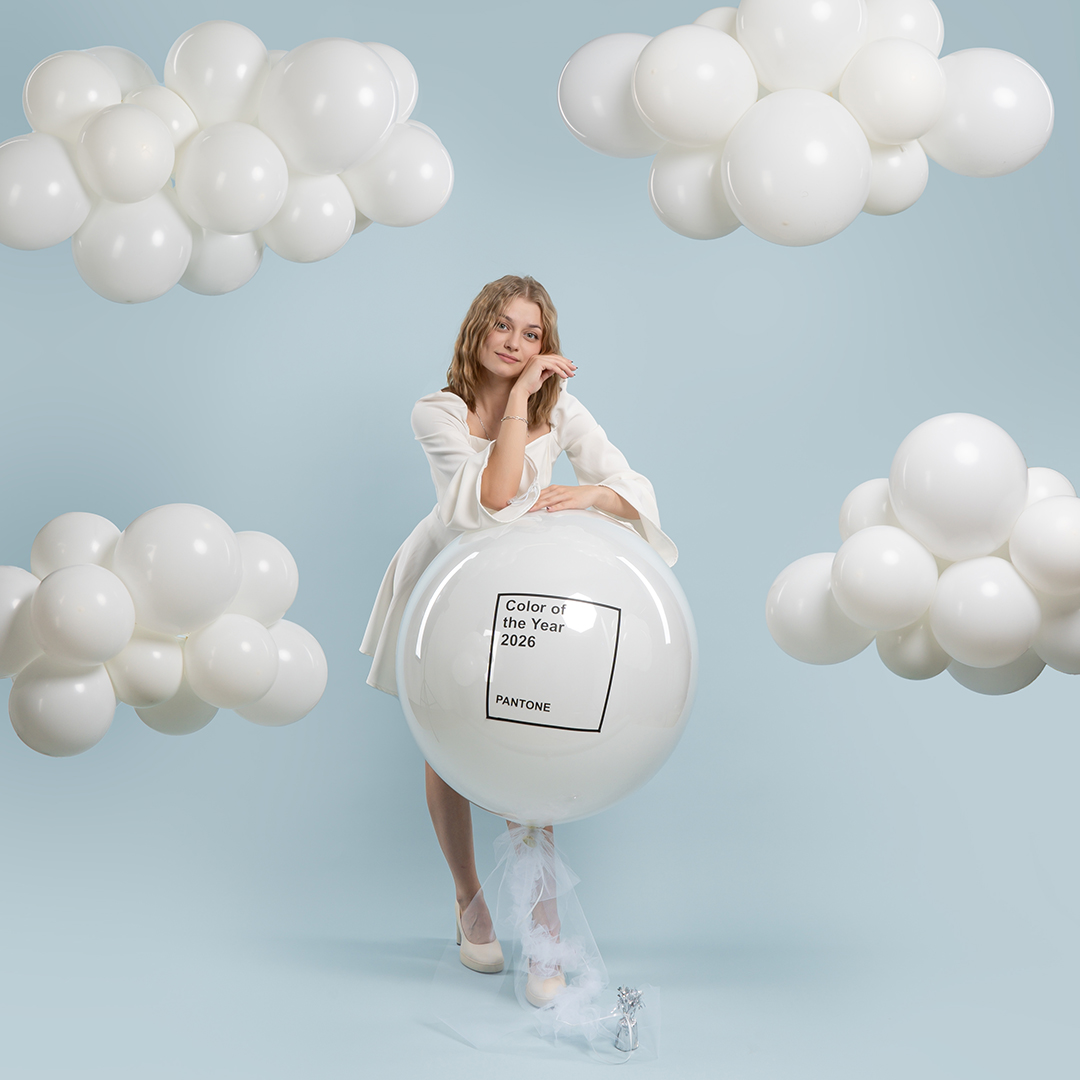 Шар (12''/30 см), Белый, пастель, 100 шт.