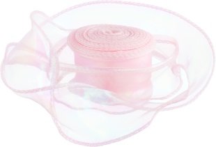 Лента декоративная (4 см*9,14 м) Органза с леской, Розовый, Хамелеон, 1 шт.