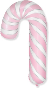 Шар (39''/99 см) Фигура, Леденец трость, Розовый, 1 шт.