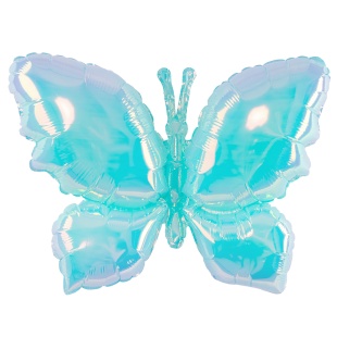 Шар (38''/97 см) Фигура, Бабочка (надув воздухом), Голубой, Хамелеон, 1 шт. в уп.