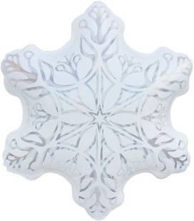 Шар (24''/61 см) Фигура, Снежинка, Белый, 1 шт. в уп.