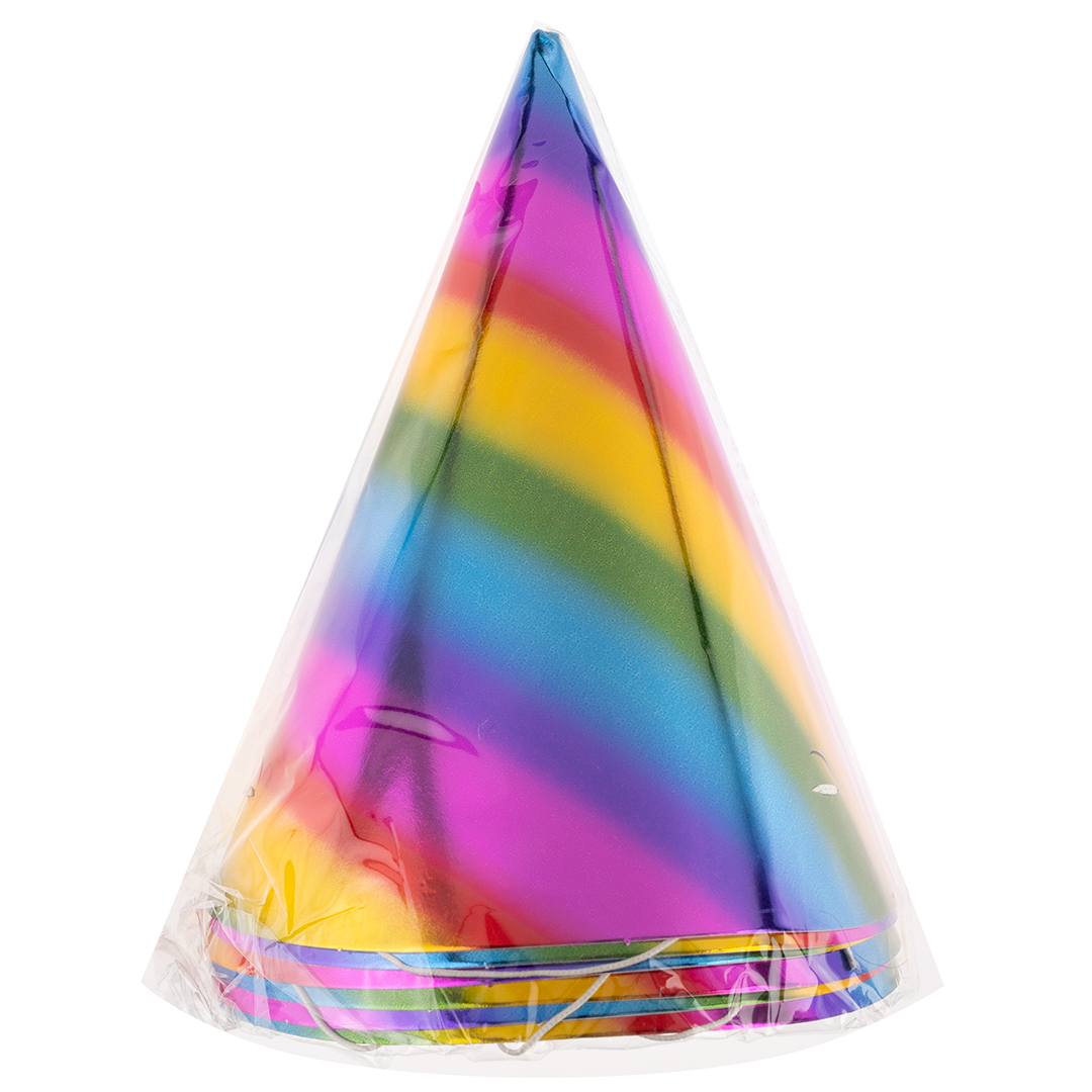 Колпаки, Радужный перелив, Металлик, 16 см, 6 шт. в упак. 