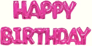 Шар (17''/43 см) Мини-фигура, Надпись "Happy Birthday", Фуше, 1 шт. в уп.