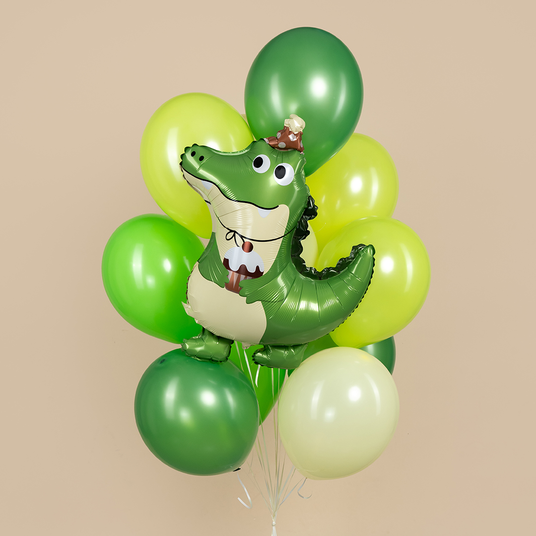 Шар (30''/76 см) Фигура, Крокодильчик в колпачке, 1 шт.