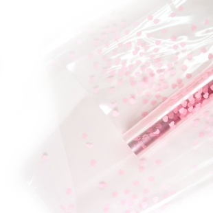 Упаковочная пленка 40мкм (0,7*7,5 м) Поэма о любви (сердечки), Розовый, 1 шт.