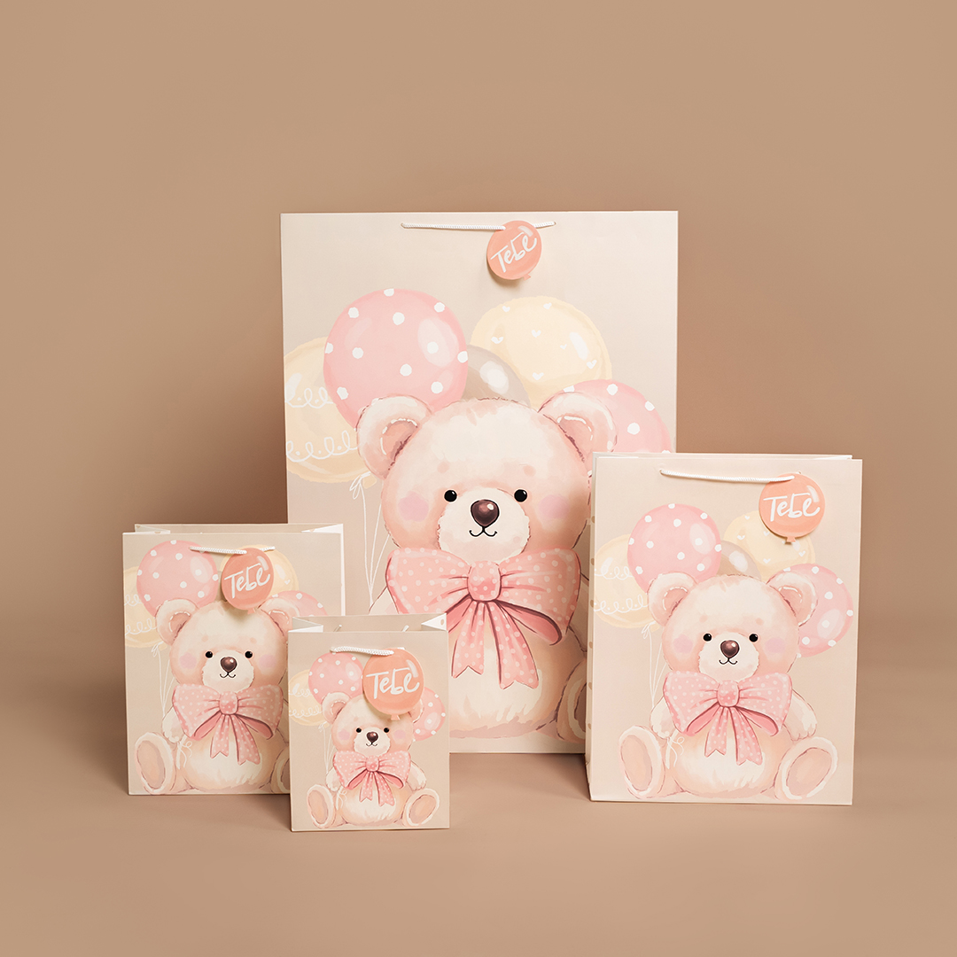 Пакет подарочный, 210гр, Милый мишка, 23*18*10 см, 1 шт.