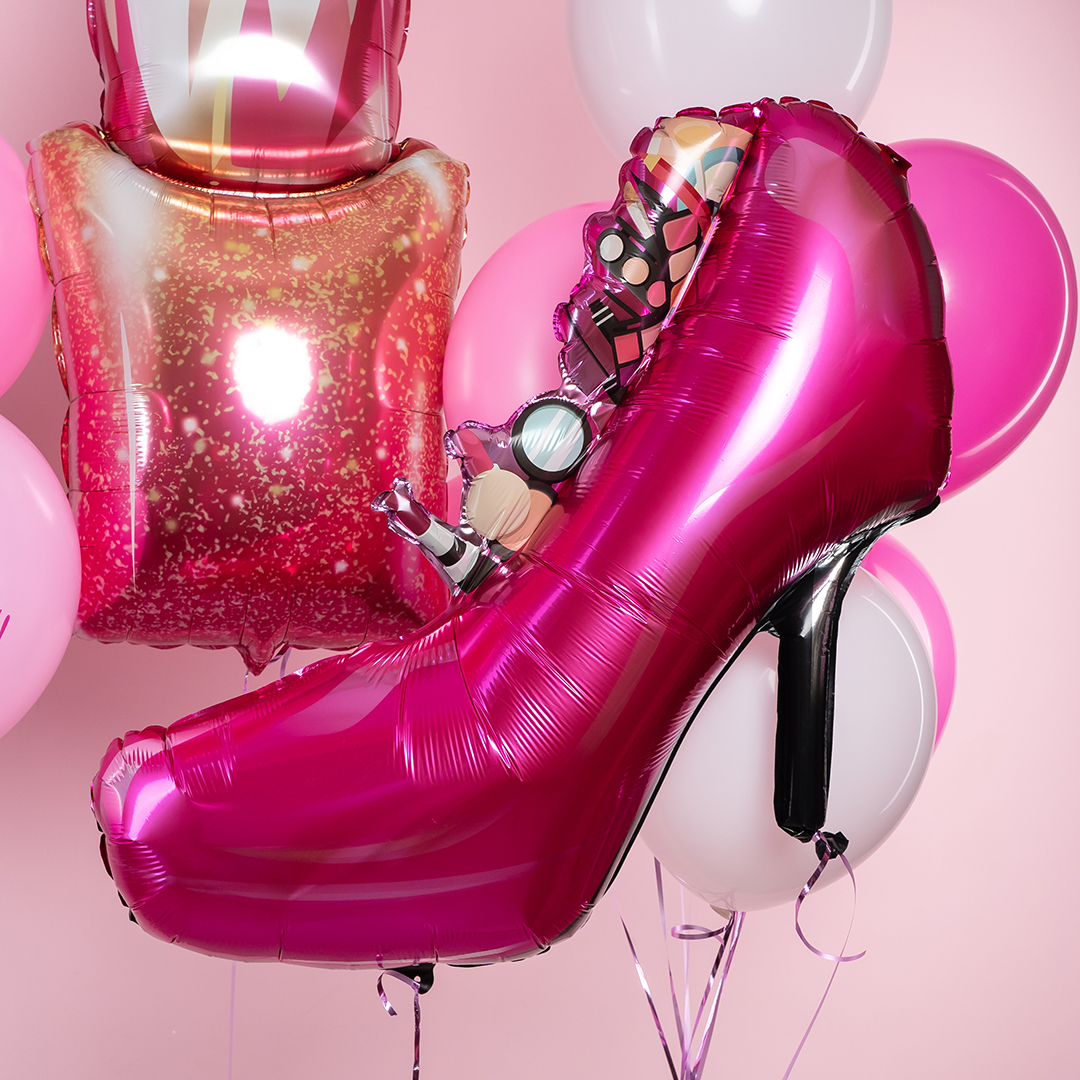 Шар (31''/79 см) Фигура, Туфелька, Розовый, 1 шт.