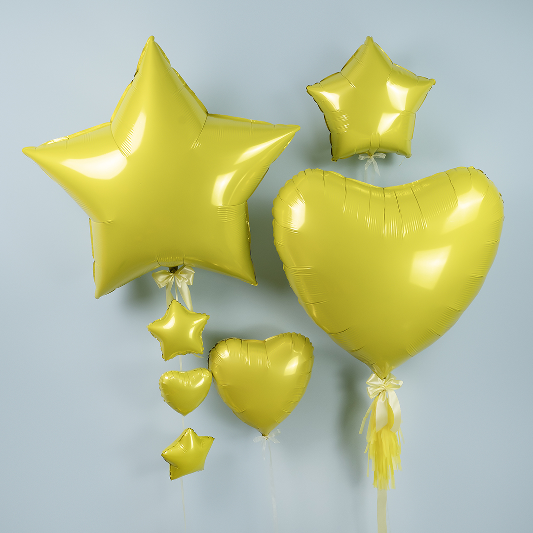 Шар (9''/23 см) Мини-сердце, Светлое золото, 1 шт.