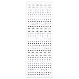 Наклейки Стразы Кристаллы, самоклеящиеся, Серебро, 3-6 мм*495 шт, 1 упак.