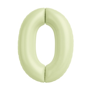 Шар (40''/102 см) Цифра, 0 Slim, Пыльный лайм, 1 шт. в уп.