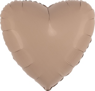 Шар (18''/46 см) Сердце, Ретро Какао, Сатин, 1 шт.