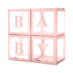 Набор коробок для шаров, Baby, Нежно-розовый, 30*30*30 см, 4 шт. в упак. 