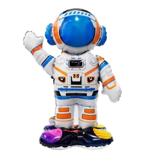 Шар 3D (27''/69 см) Фигура на подставке, Космонавт, 1 шт. в уп.