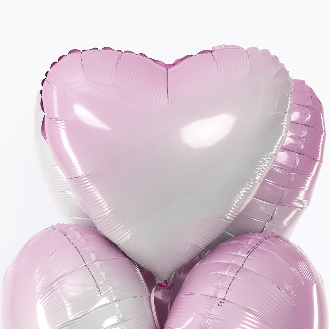 Шар (18''/46 см) Сердце, Розовый, Градиент, 1 шт.
