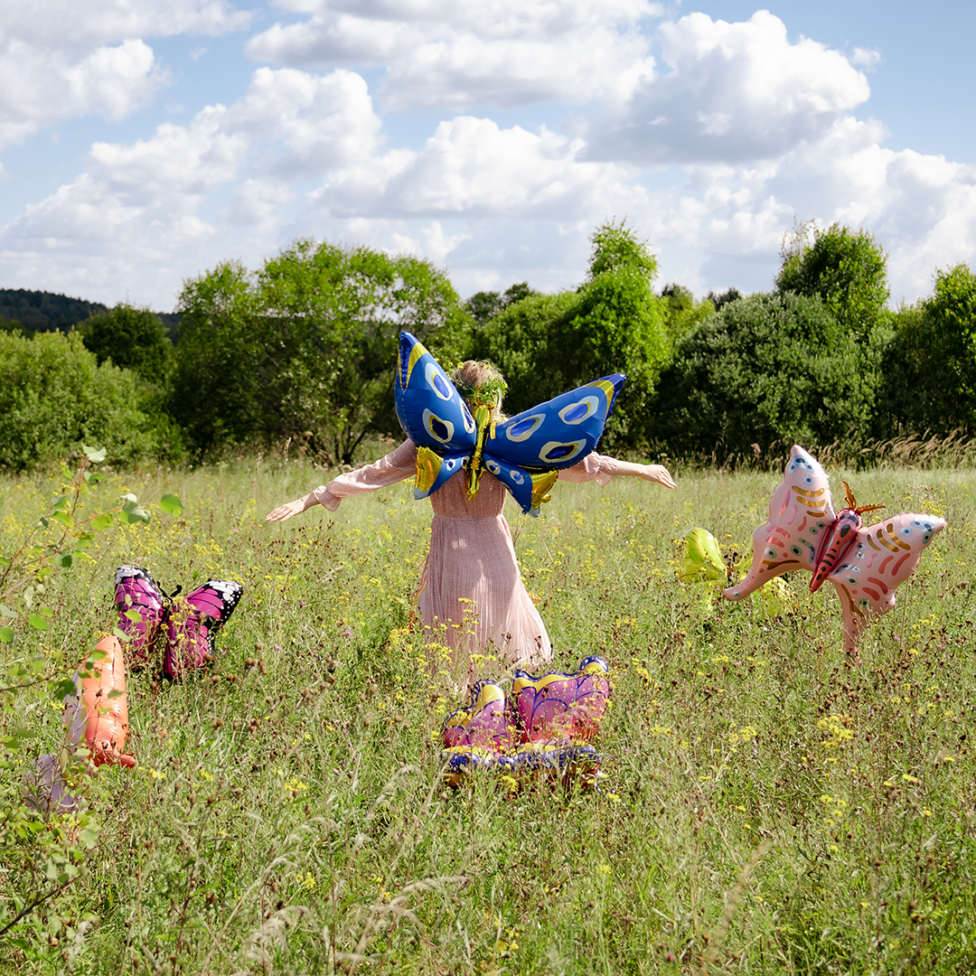 Шар (36''/91 см) Фигура, Бабочка, Розовый, 1 шт.