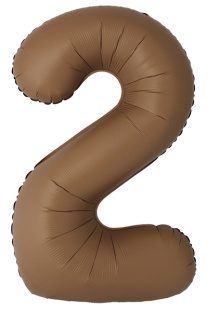 Шар (40''/102 см) Цифра, 2 Slim, Шоколад, Матовый, 1 шт. в уп.