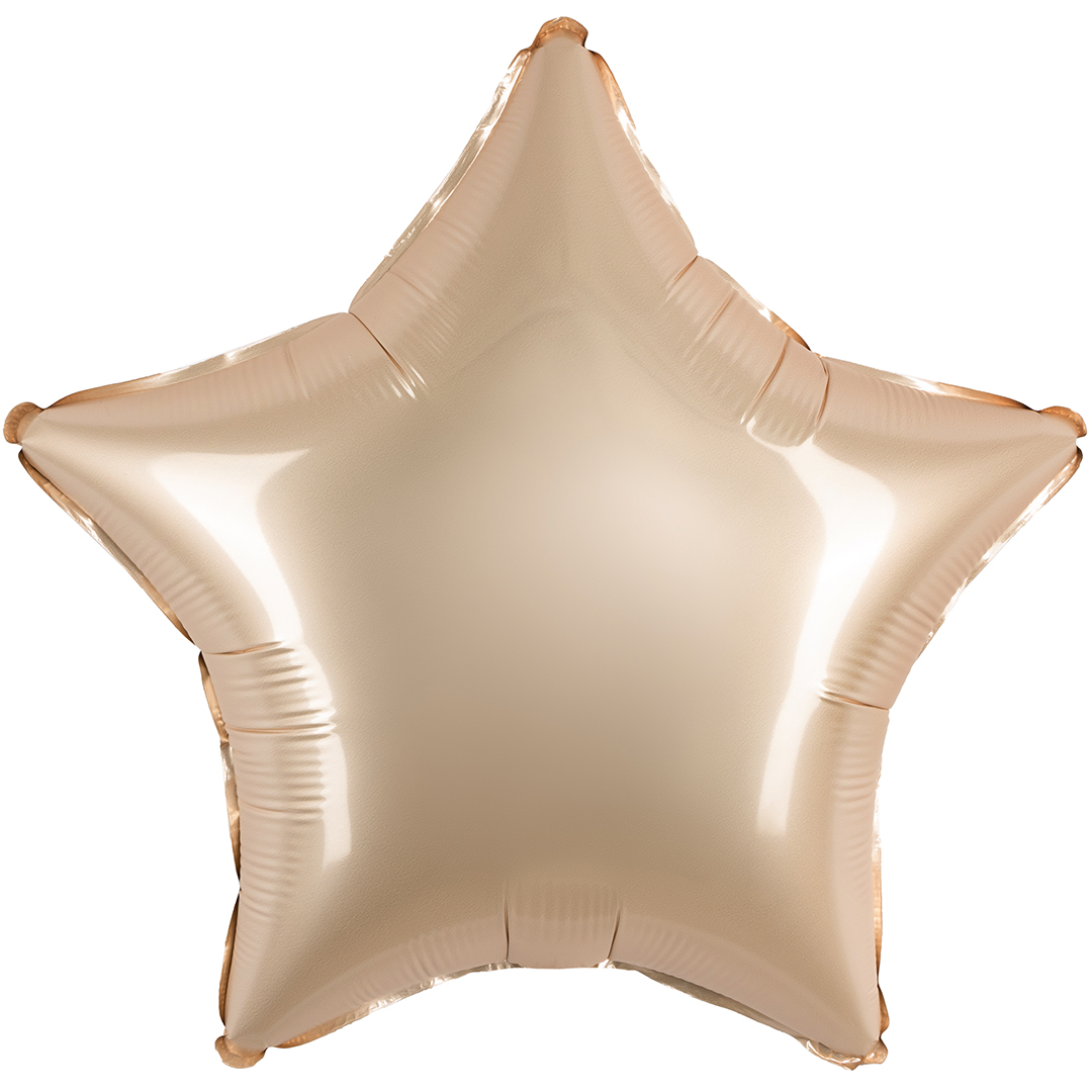 Шар (18''/46 см) Звезда, Звездное Золото, Матовый, 1 шт.