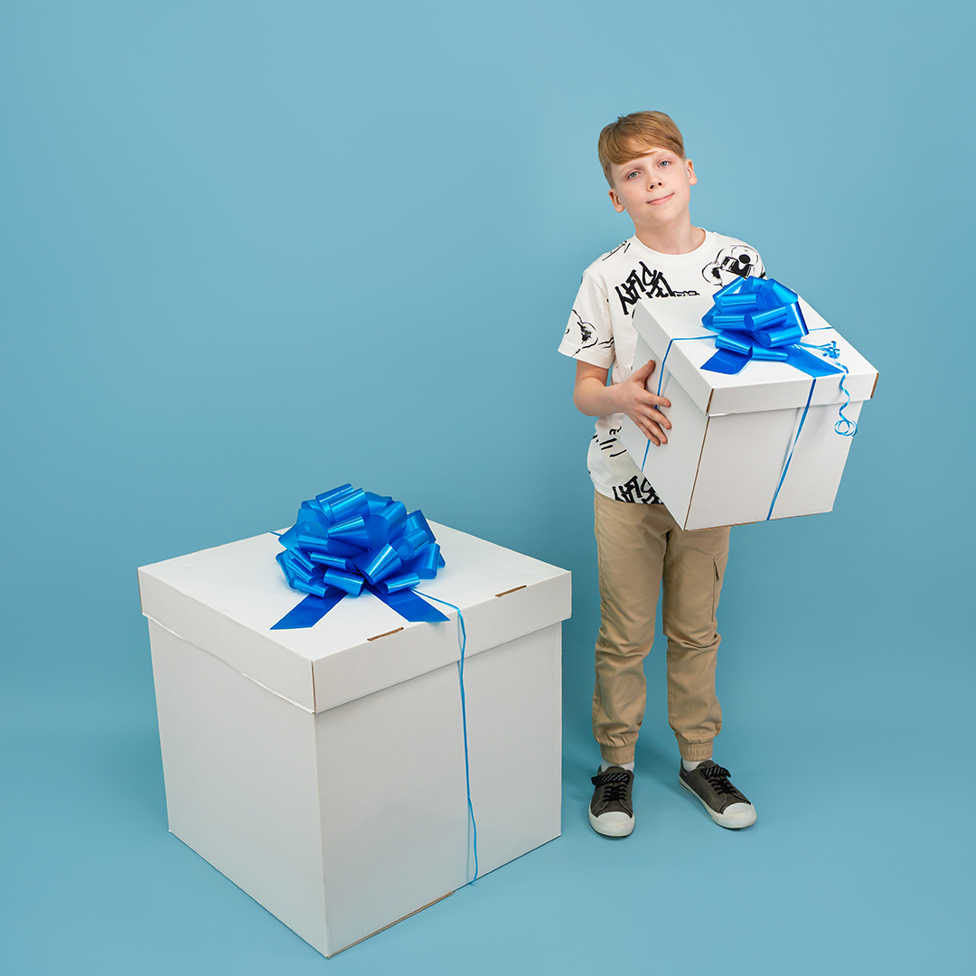 Бант Шар, Голубой, Лаковый, 36 см, 1 шт. в упак. 