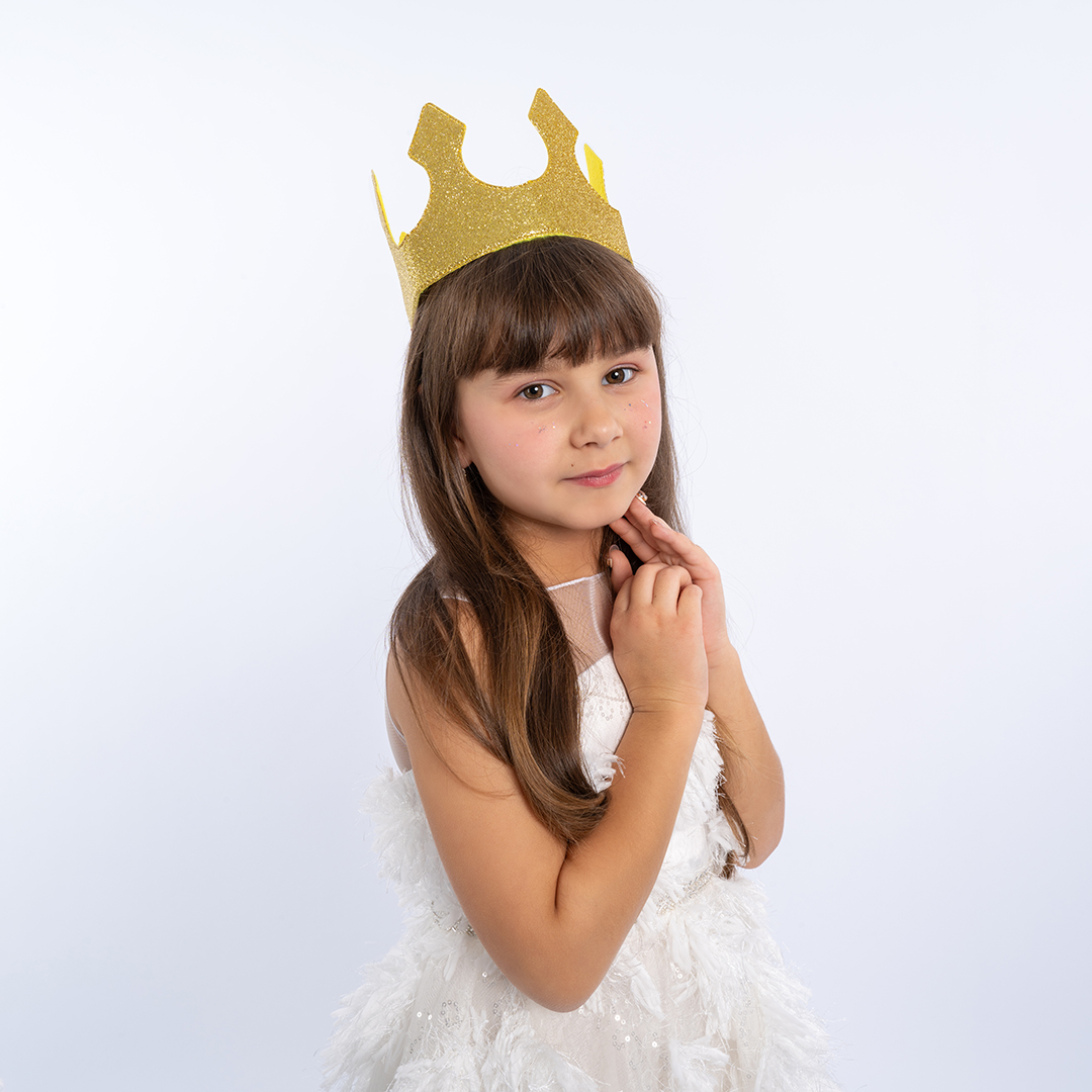 Корона тканевая, Классика, ОГ 58 см, Золото, 1 шт. 