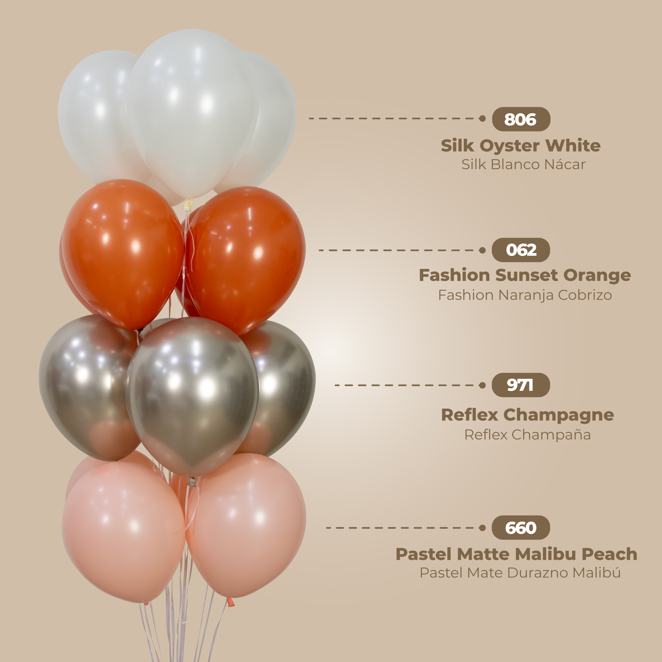 Шар (12''/30 см), Оранжевый закат (062), пастель, 12 шт.