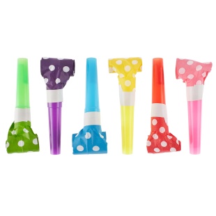 Карнавальные язычки гудки, Веселый горошек, Ассорти, 6 см, 6 шт. в упак. 