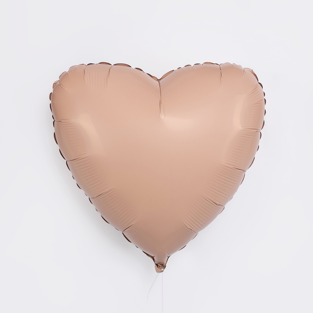 Шар (18''/46 см) Сердце, Винтажная роза, Матовый, 1 шт.