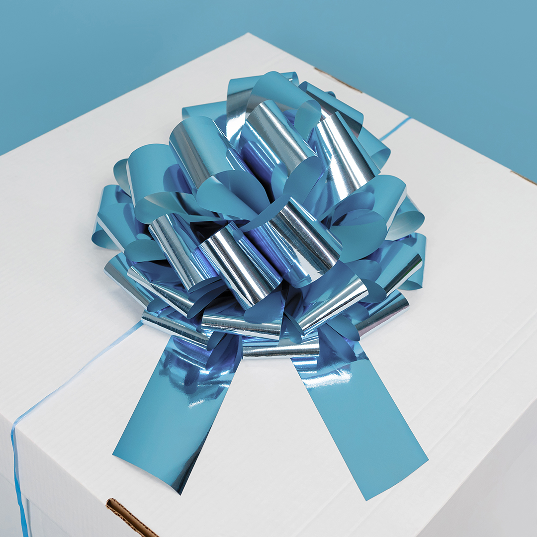 Бант Шар, Голубой, Металлик, 36 см, 1 шт. в упак. 