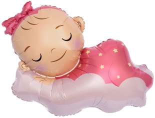 Шар (39''/99 см) Фигура, Малышка Девочка на облаке, 1 шт. в уп.
