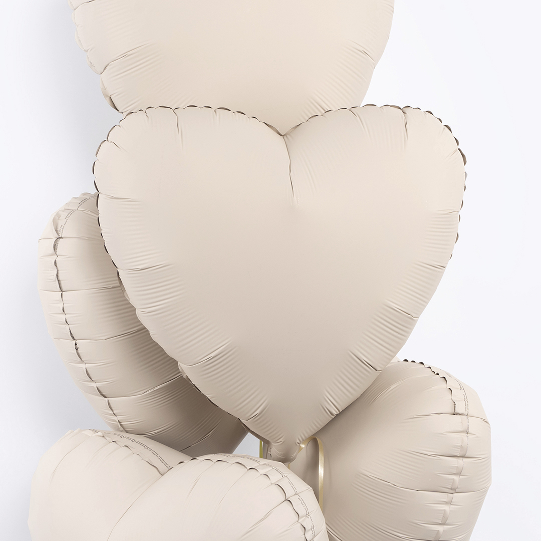 Шар (18''/46 см) Сердце, Кремовый Латте, Матовый, 1 шт.
